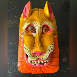 Chinese wooden decorative mask lion